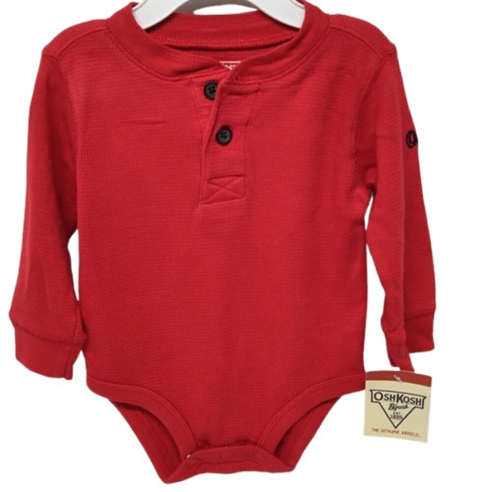 Oshkosh 6 Month Boy's Snap Bottom Top 100% Cotton 2010  NWT Red
